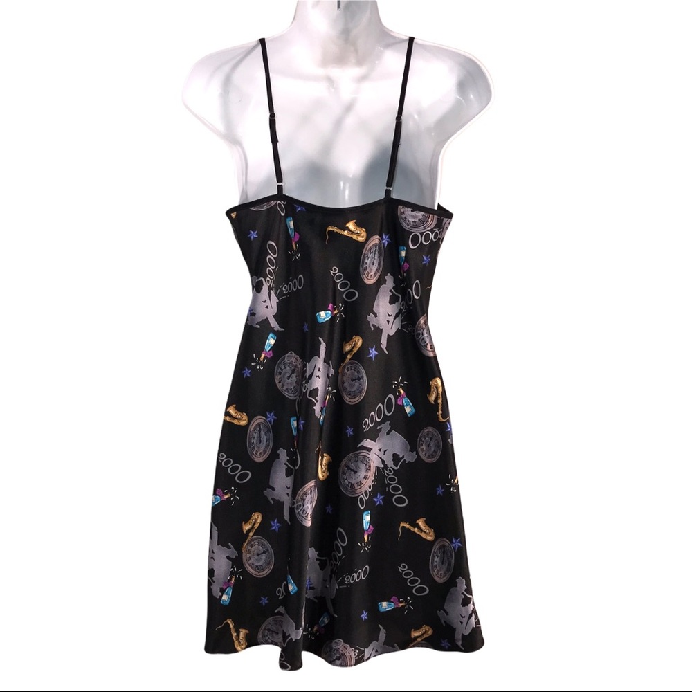 Vtg Black Satin Slip New Year’s Eve 2000 - Picture 4 of 9